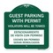 Signmission Guest Parking with Permit Violators Will Be Towed Estacionamento De Visita Con Permis, GW-1818-23927 A-DES-GW-1818-23927 - alternate 1
